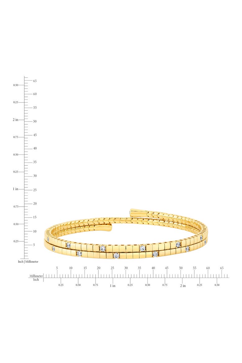 Pure Flex Three Row Cubic Zirconia Bracelet, Alternate, color, 18KT YELLOW GOLD / CLEAR STONE