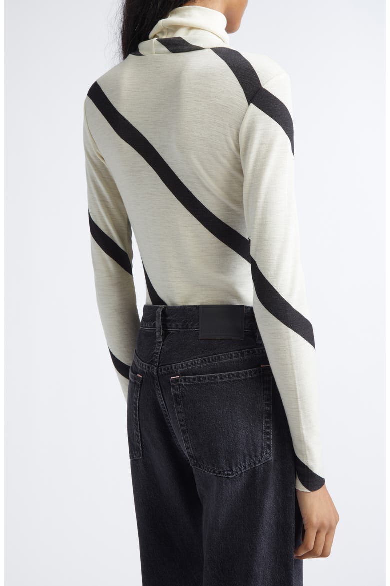 Vilina Basso Wool Mock Neck Top, Alternate, color, OFF WHITE BLACK