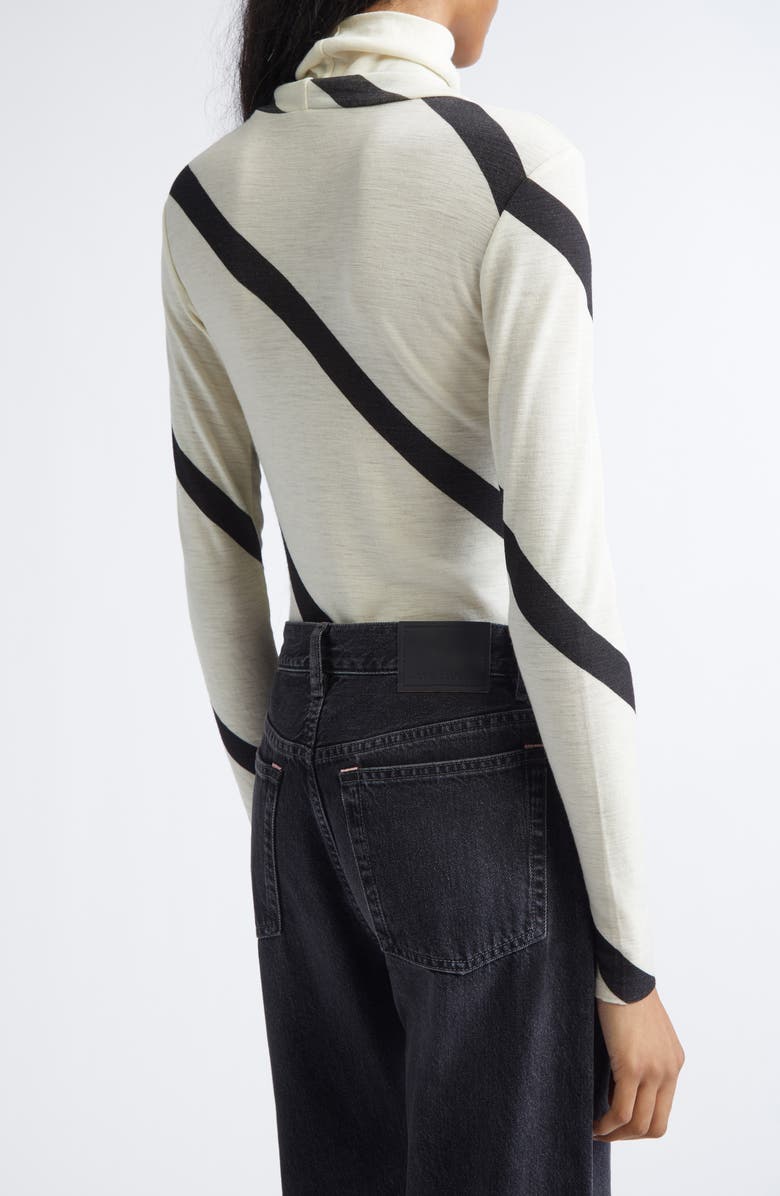 Marimekko Vilina Basso Wool Mock Neck Top, Alternate, color, Off White Black