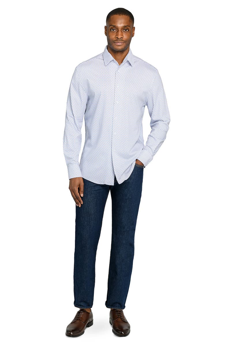 Brooklyn Brigade Diamond Print Knit Long Sleeve Basic, Alternate, color, White/Blue