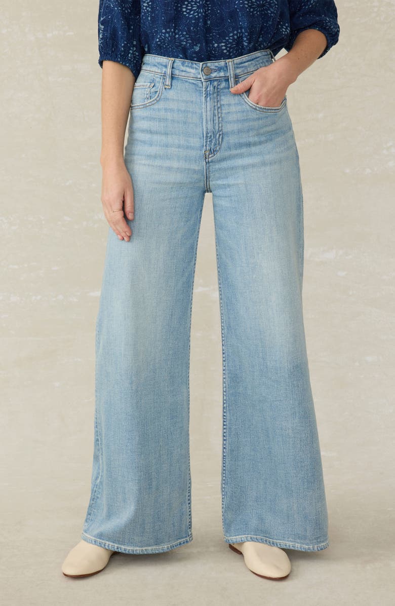 Faherty Saturday High Waist Wide Leg Jeans, Main, color, 