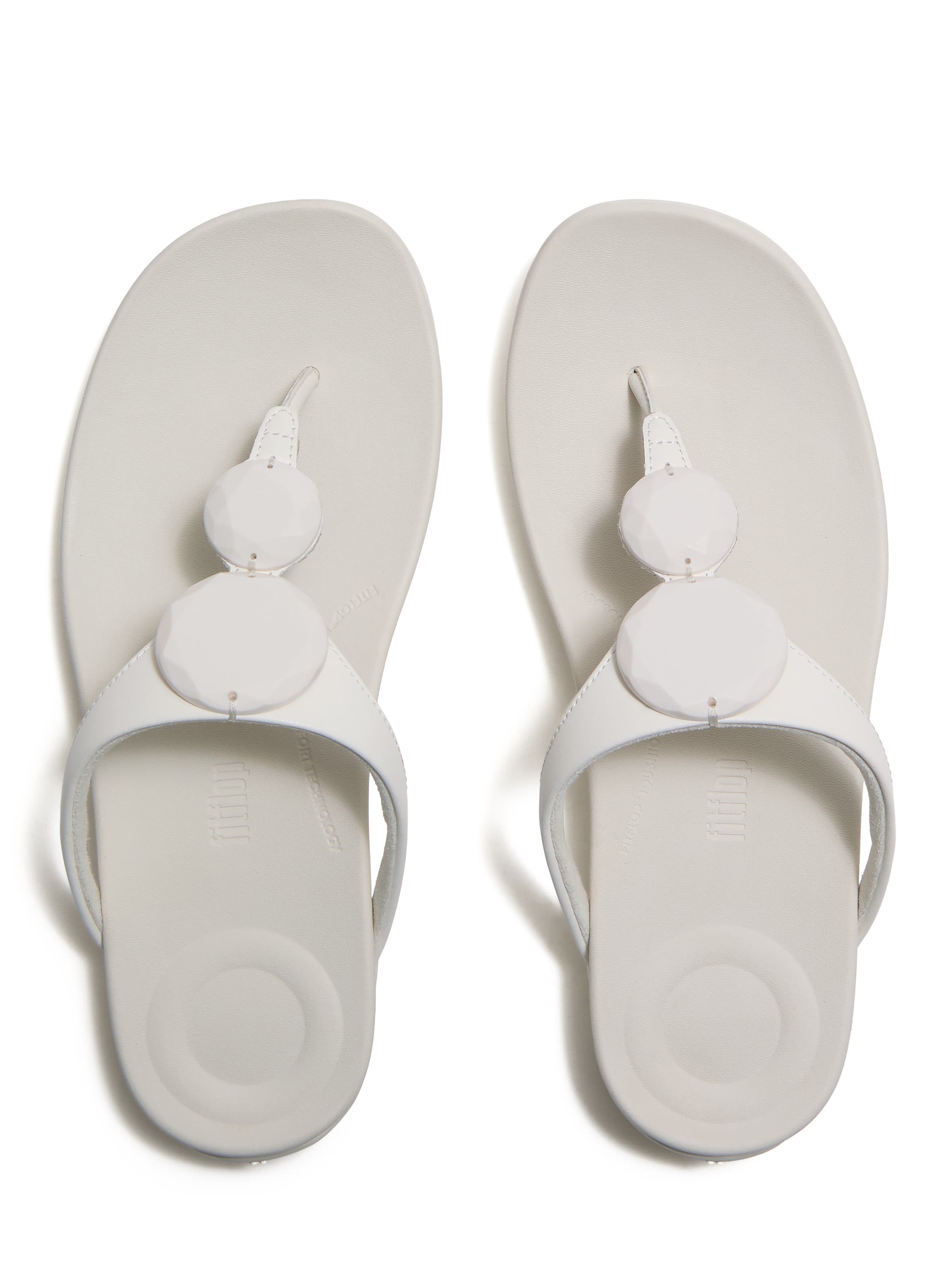Solay Glossy-Disc Toe-Post, Alternate, color, Cream