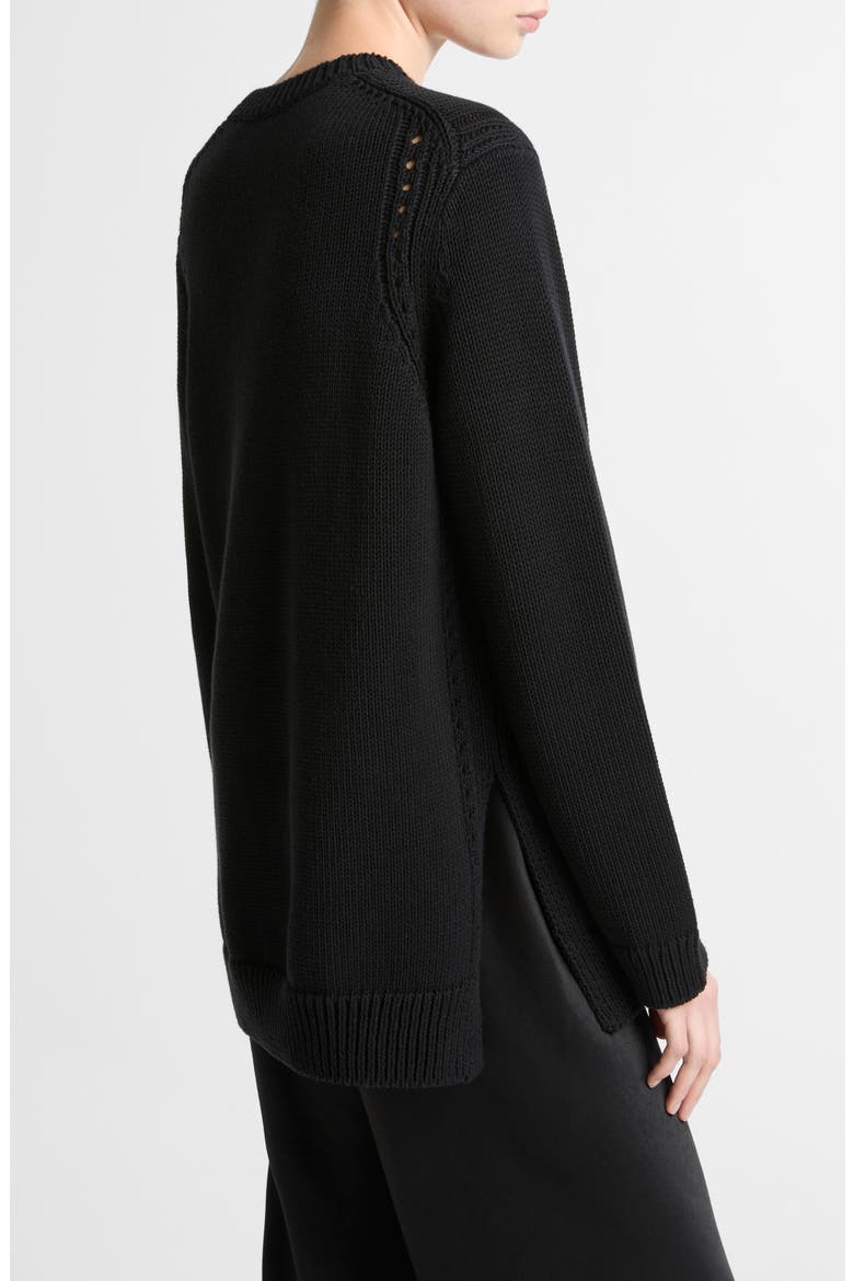 Cotton Blend Tunic Sweater, Alternate, color, BLACK