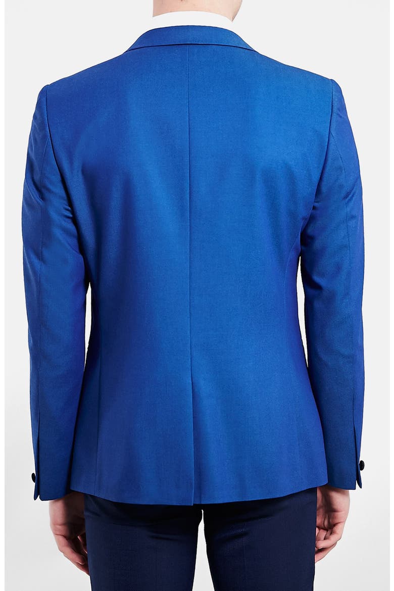 Blue Skinny Fit Tuxedo Jacket, Alternate, color, BLUE
