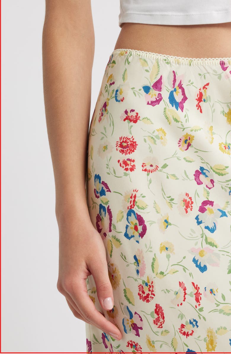 DÔEN Elowette Floral Silk Blend Skirt, Alternate, color, Windswept Blooms