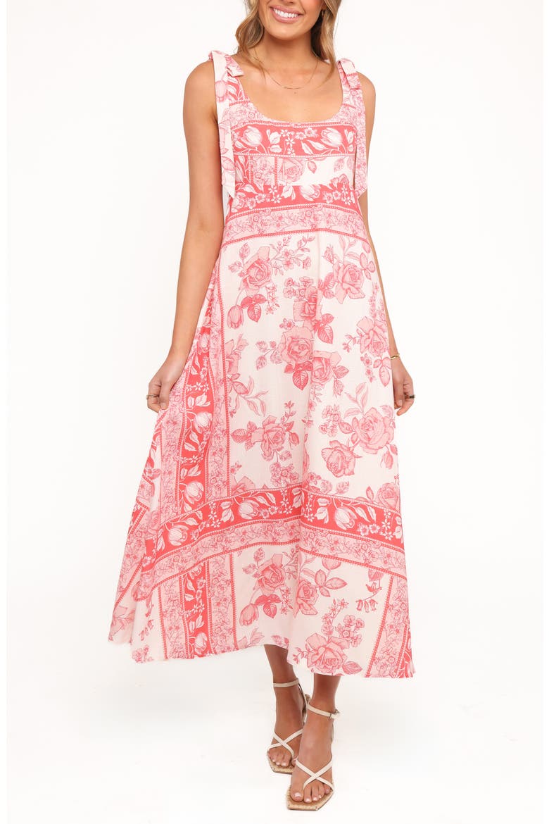Valara Tie Shoulder Maxi Sundress, Main, color, ROSE TILE