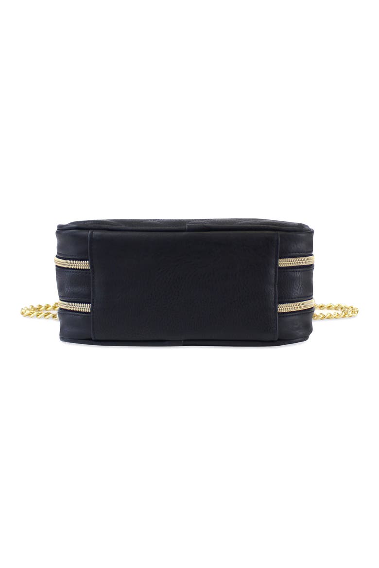 Double Take Faux Leather Crossbody Diaper Bag, Alternate, color, BLACK
