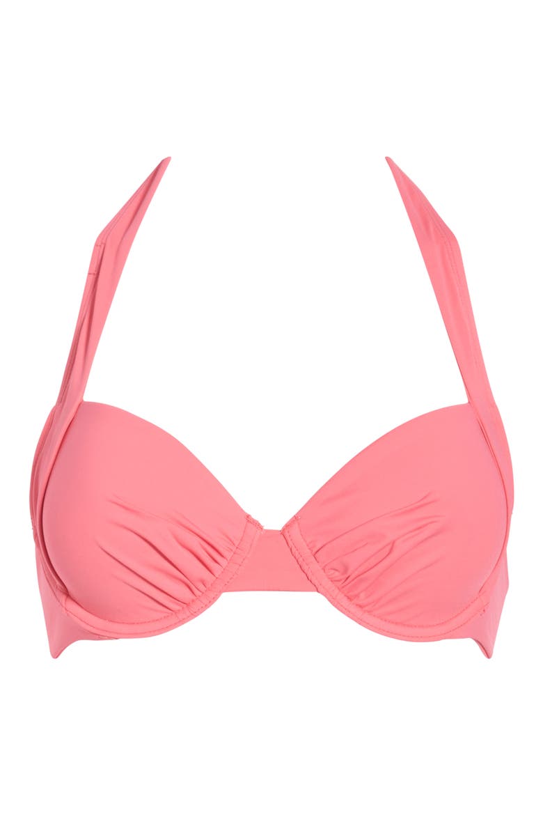 Underwire Halter Bikini Top, Alternate, color, CORAL COAST