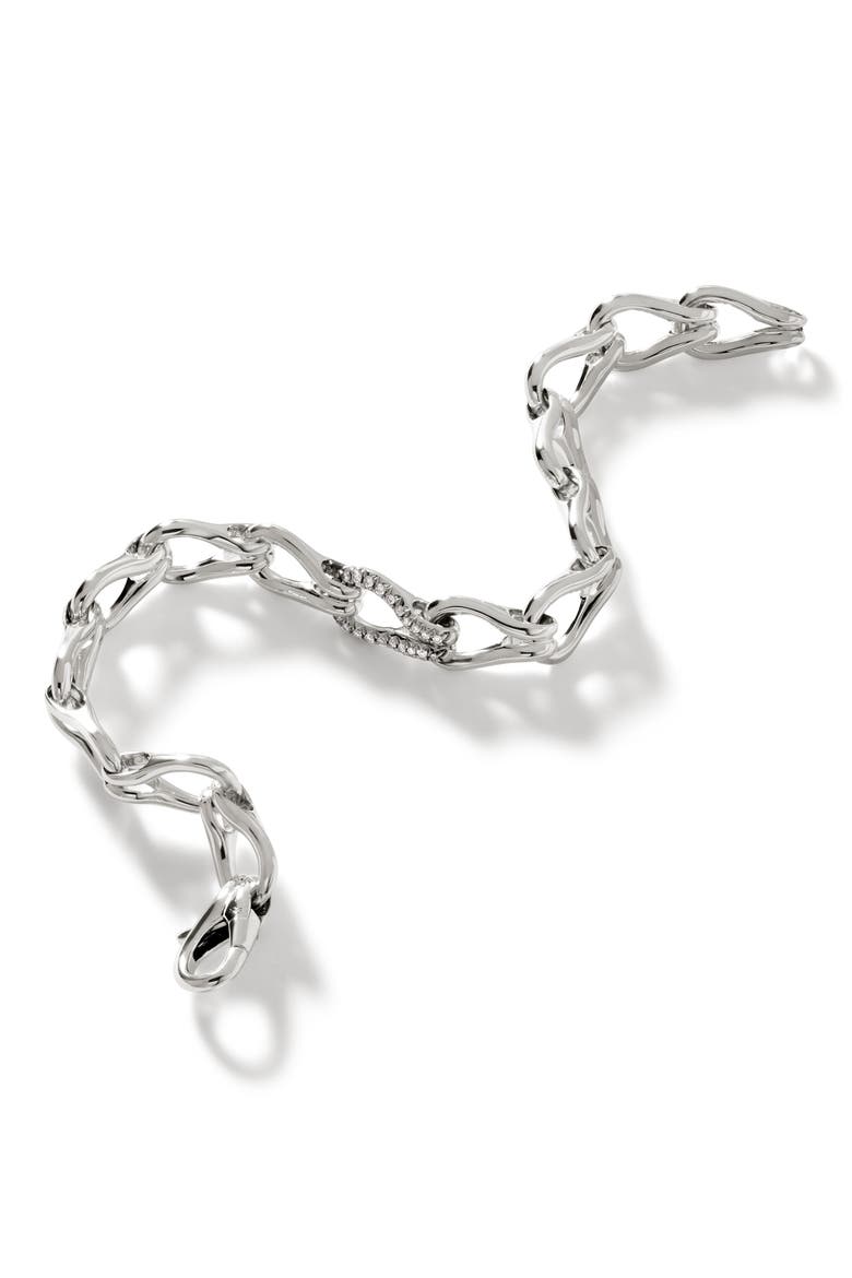 Surf Bracelet, Diamonds, 8.5mm, Alternate, color, SILVER