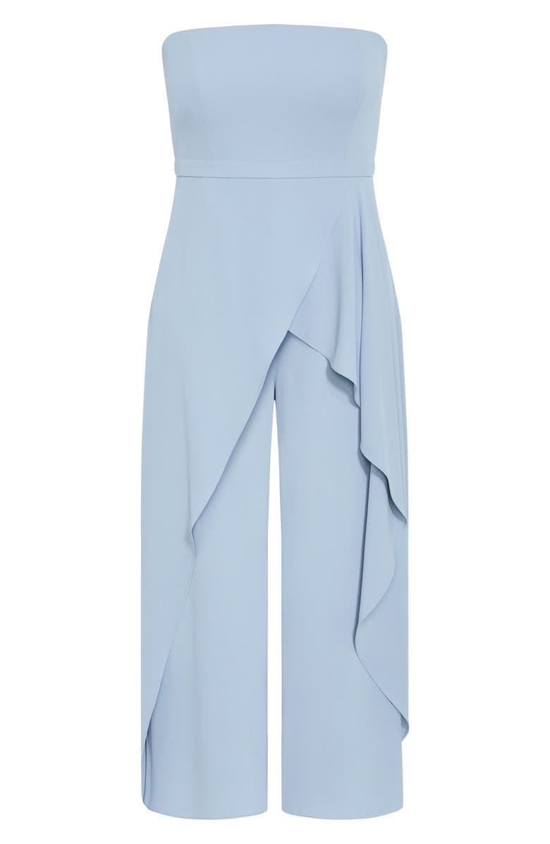 City Chic Attract Strapless Jumpsuit, Alternate, color, Dusty Blue