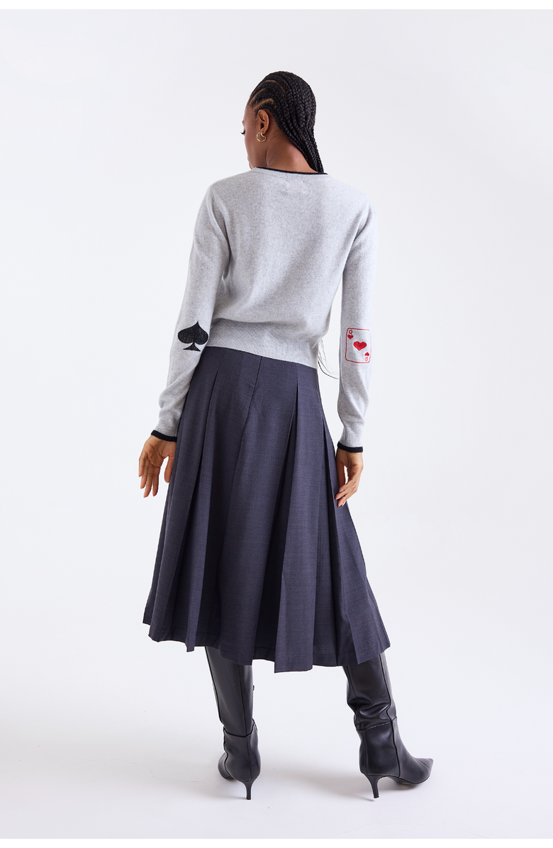 Brodie Pure Cashmere Hearts Crew Neck 100% Cashmere Sweater, Alternate, color, Super Grey