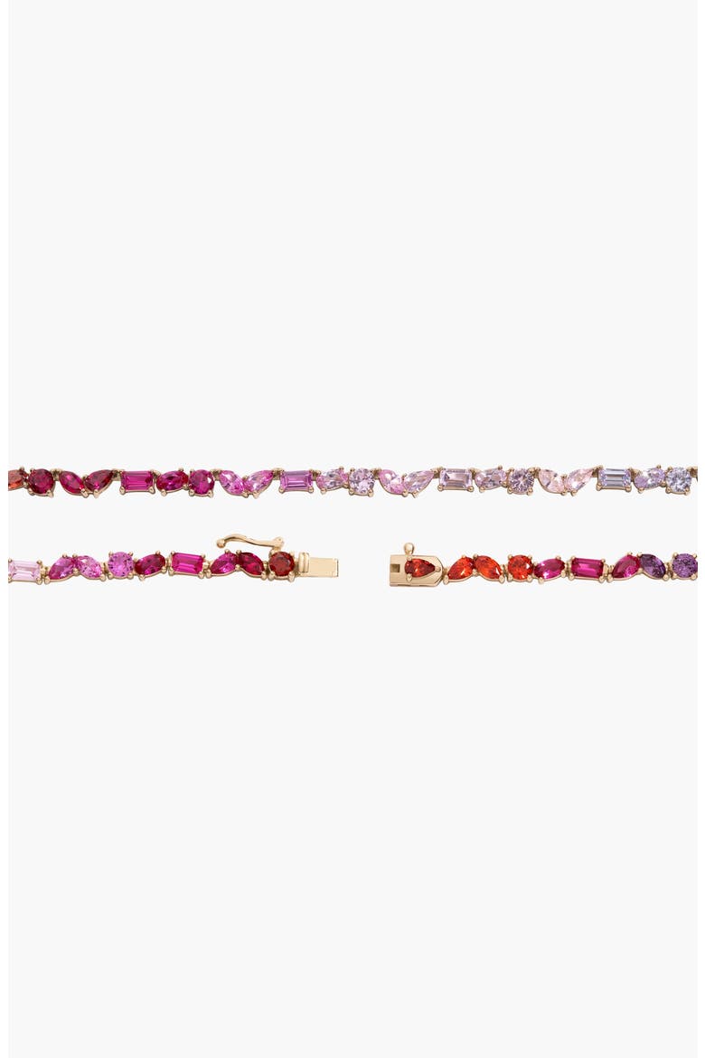 Mixed Shape Tennis Necklace, Alternate, color, Yellow