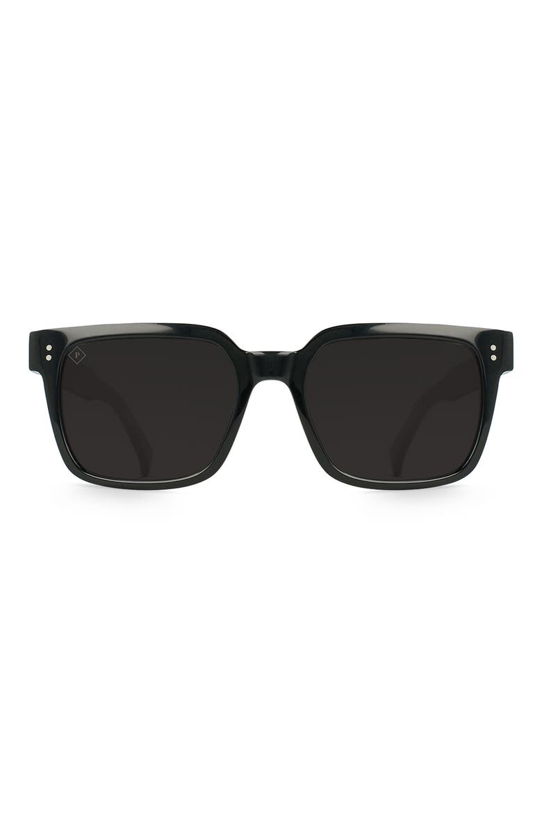 West Polarized Square Sunglasses, Main, color, RECYCLED BLACK/ SMOKE POLAR