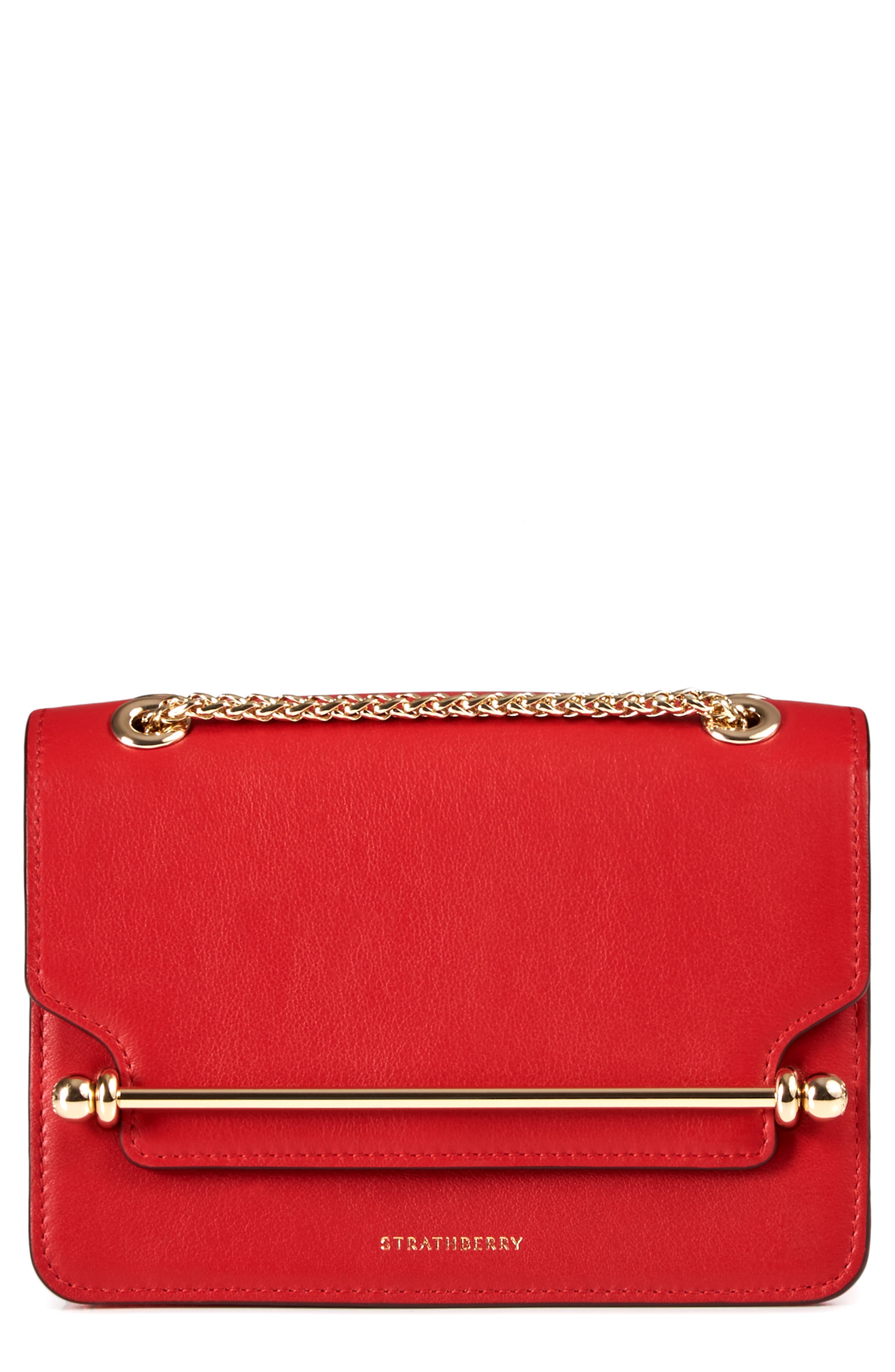 Strathberry Mini East/West Leather Crossbody Bag, Main, color, 