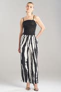 Natori Zebra - Silk Twill Pull On Straight Leg Pant