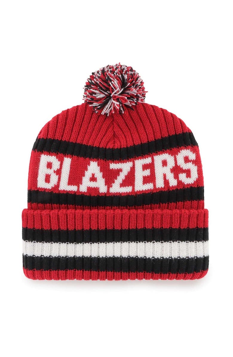 '47 Men's '47 Red Portland Trail Blazers Bering Cuffed Knit Hat with Pom, Alternate, color, Red