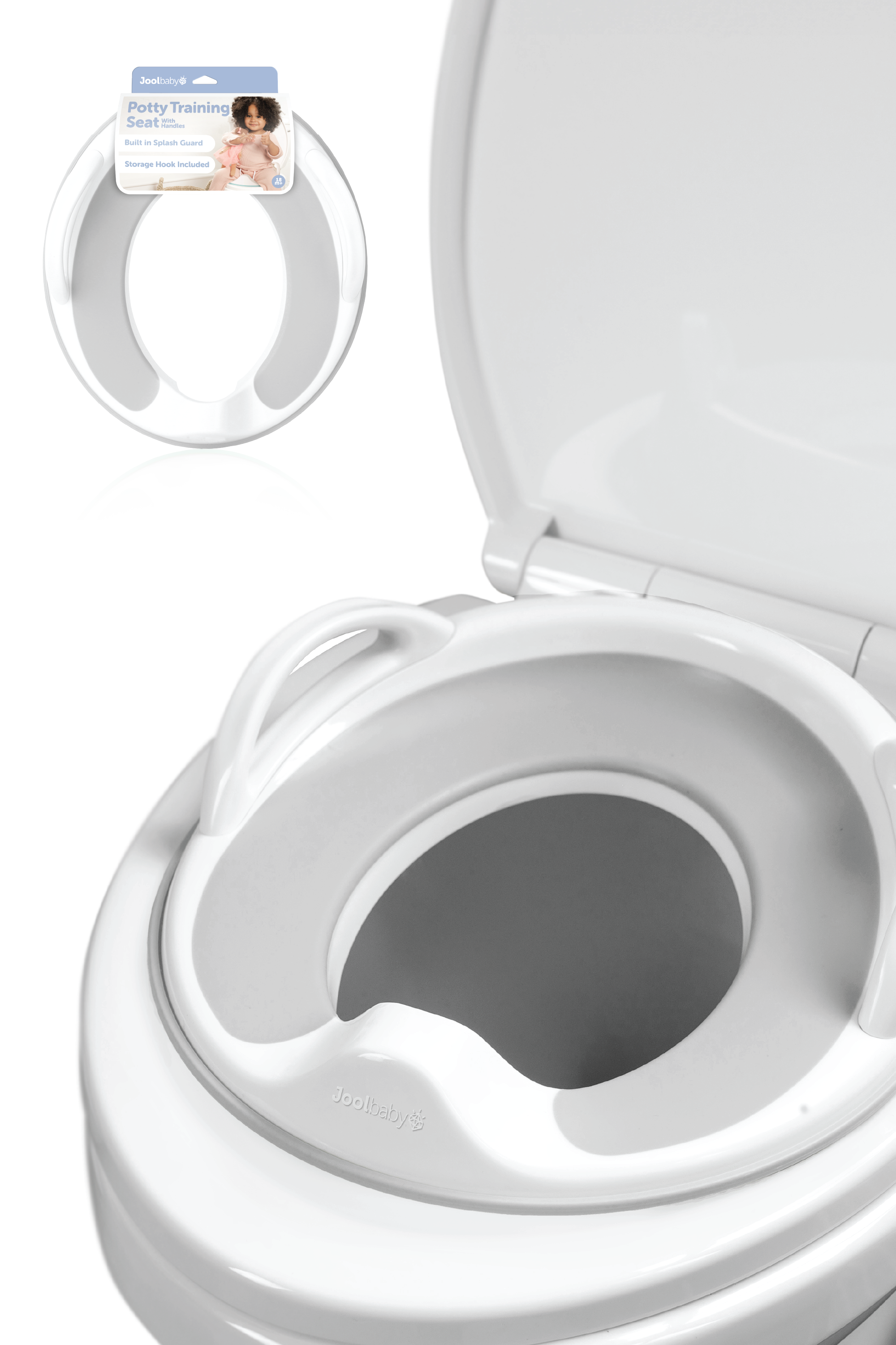 Jool Baby Potty Training Seat with Handles Toilet Training Seat in Gray 