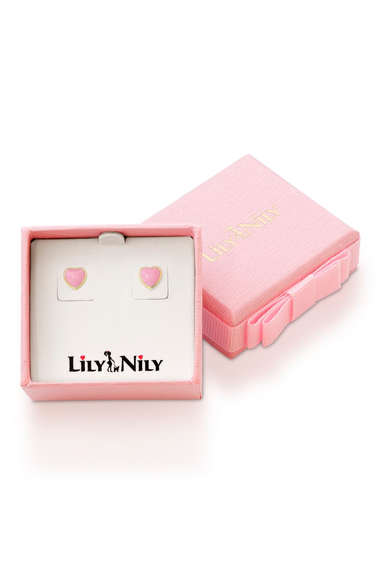 Heart Stud Earrings, Alternate, color, GOLD