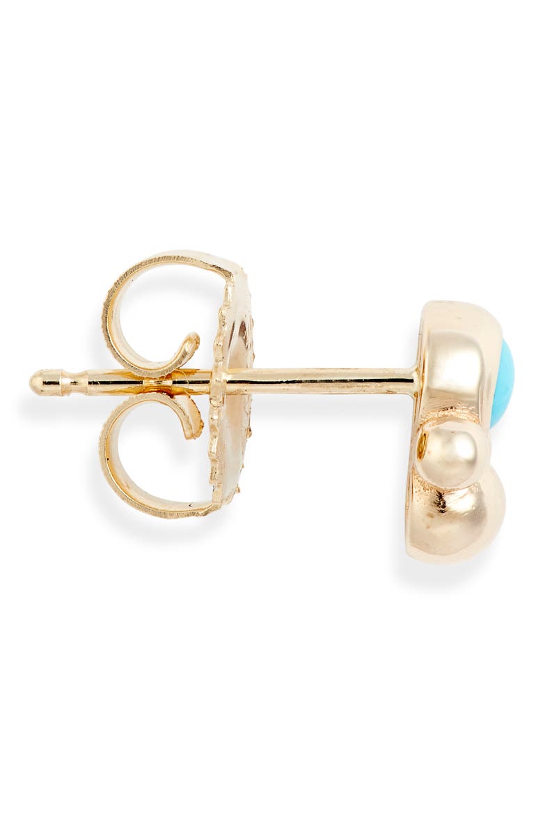 Bonheur Bubbling Brook 14K Gold Stud Earrings, Alternate, color, YELLOW GOLD/ BLULE