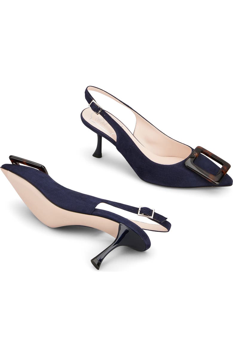 Roger Vivier Viv' in the City Tortoise Buckle Slingback Pump, Alternate, color, Galassia Scuro