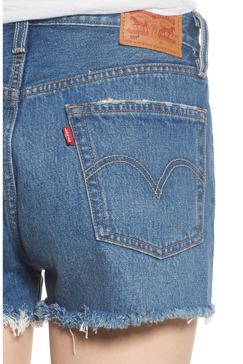 Levi's® 501® High Waist Cutoff Denim Shorts, Alternate, color, DRIVE ME CRAZY