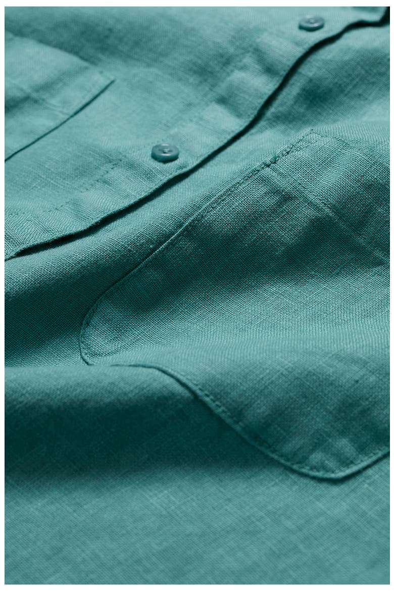 Hazel Branch Linen Button-Up Shirt, Alternate, color, RIVERSIDE