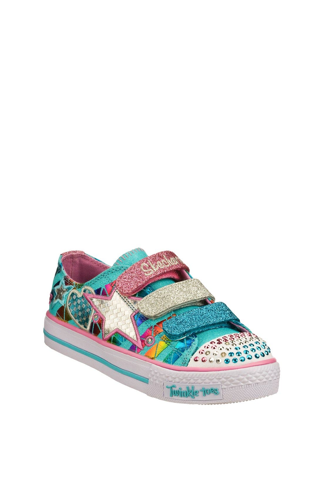 SKECHERS 'Twinkle Toes - Shuffles' Light-Up Sneaker, Main, color, 