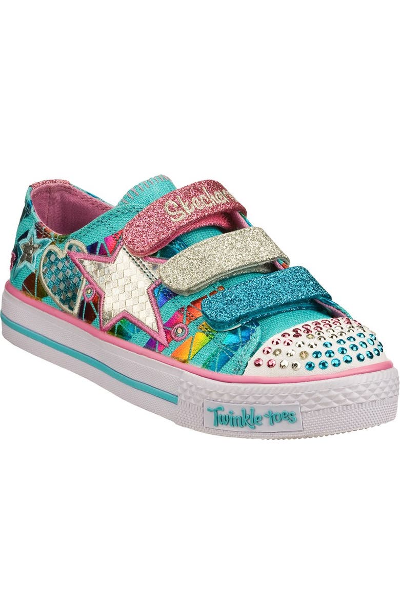 SKECHERS 'Twinkle Toes - Shuffles' Light-Up Sneaker, Main, color,