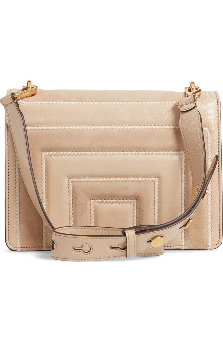 Fendi Kan U Goatskin Suede & Lambskin Leather Shoulder Bag, Alternate, color,