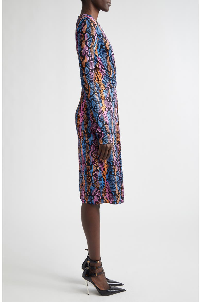 Python Print Long Sleeve Liquid Jersey Dress, Alternate, color, 5X840-SKY PINK SAPPHIRE SPICE