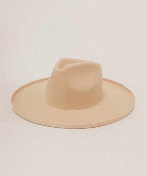 Two Roads Hat Co. Five Points Wide Brim Fedora Hat In Buckskin