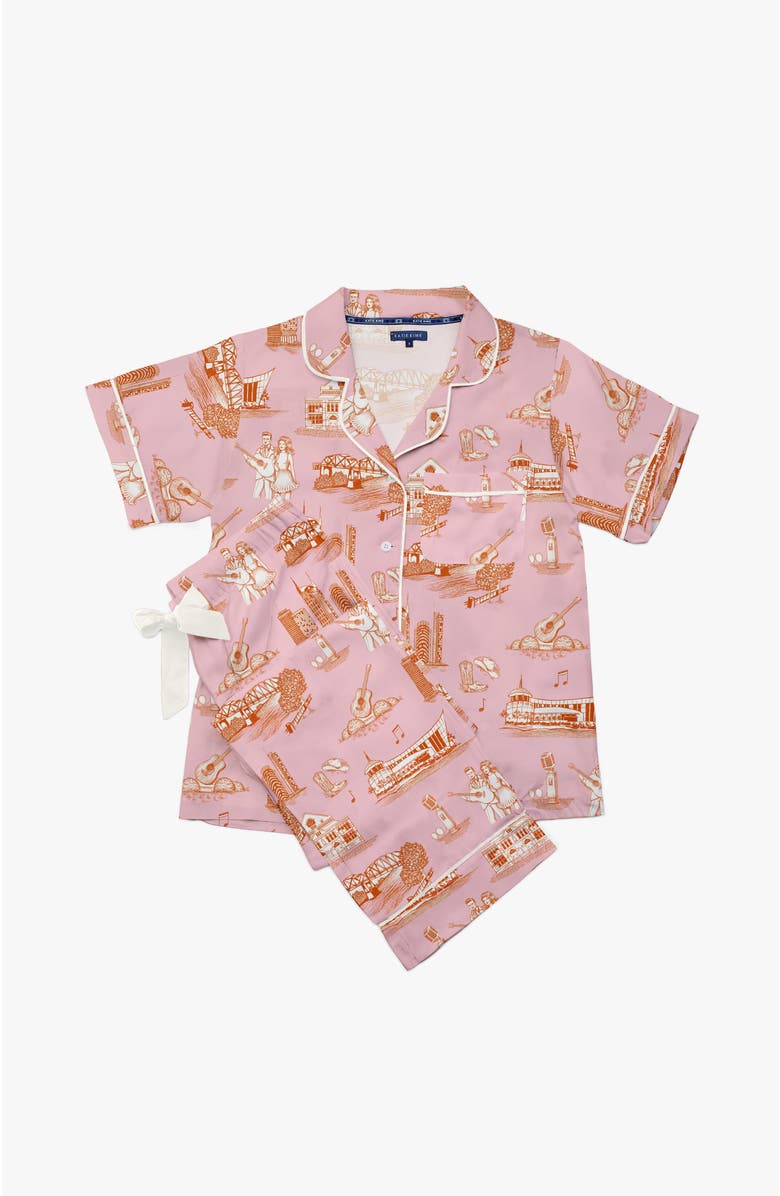 Katie Kime Nashville Toile Pants Set, Alternate, color, Pink