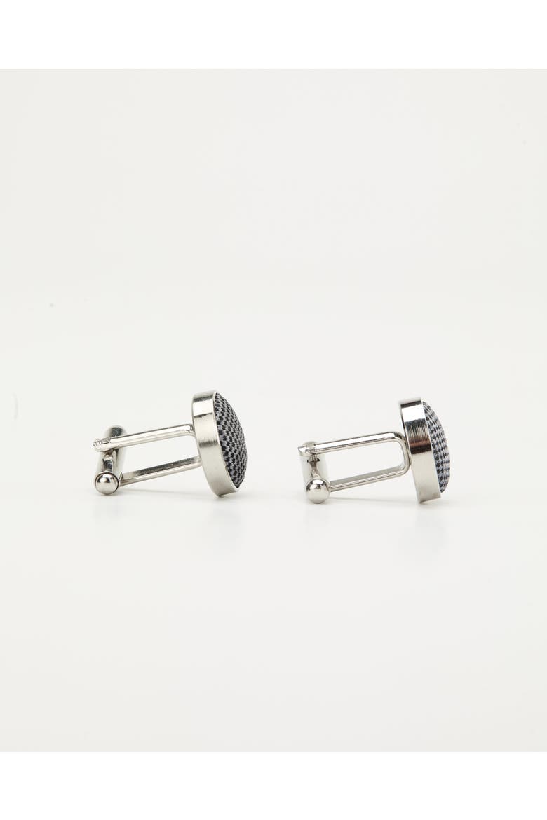 Twill Silk Cufflinks, Alternate, color, Grey