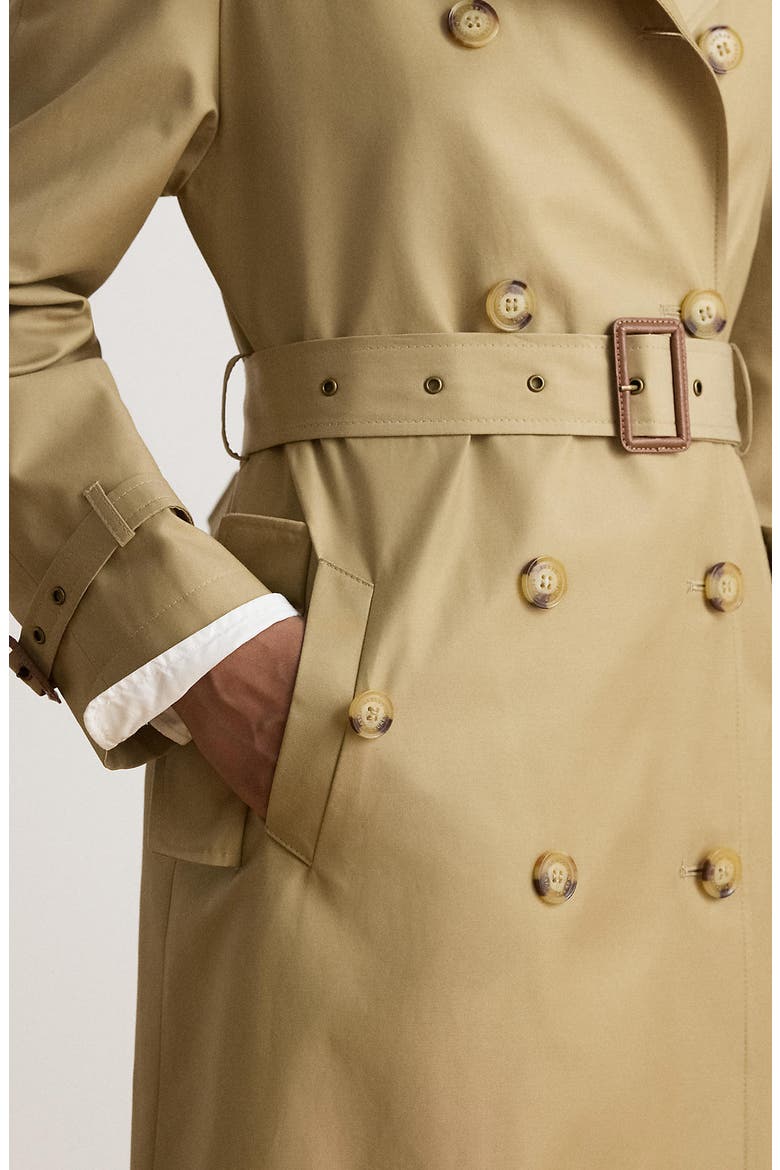 Double Breasted Belted Trench Coat, Alternate, color, BIRCH TAN