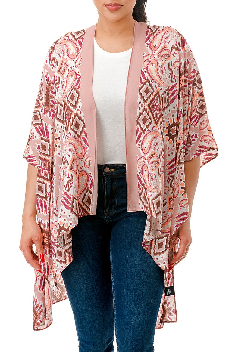 Abstract Geometric Print Topper, Main, color, PINK