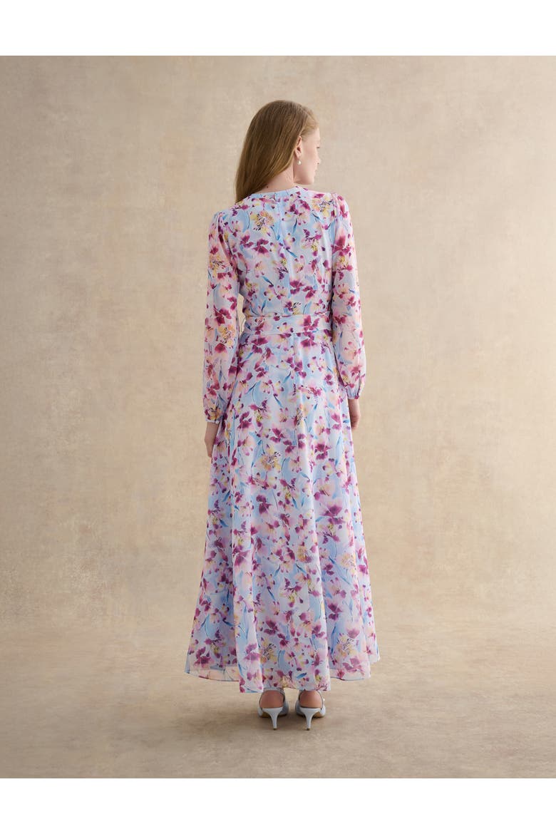 Thea V-Neck Long Sleeve Maxi Dress, Alternate, color, Pale Blue Multi