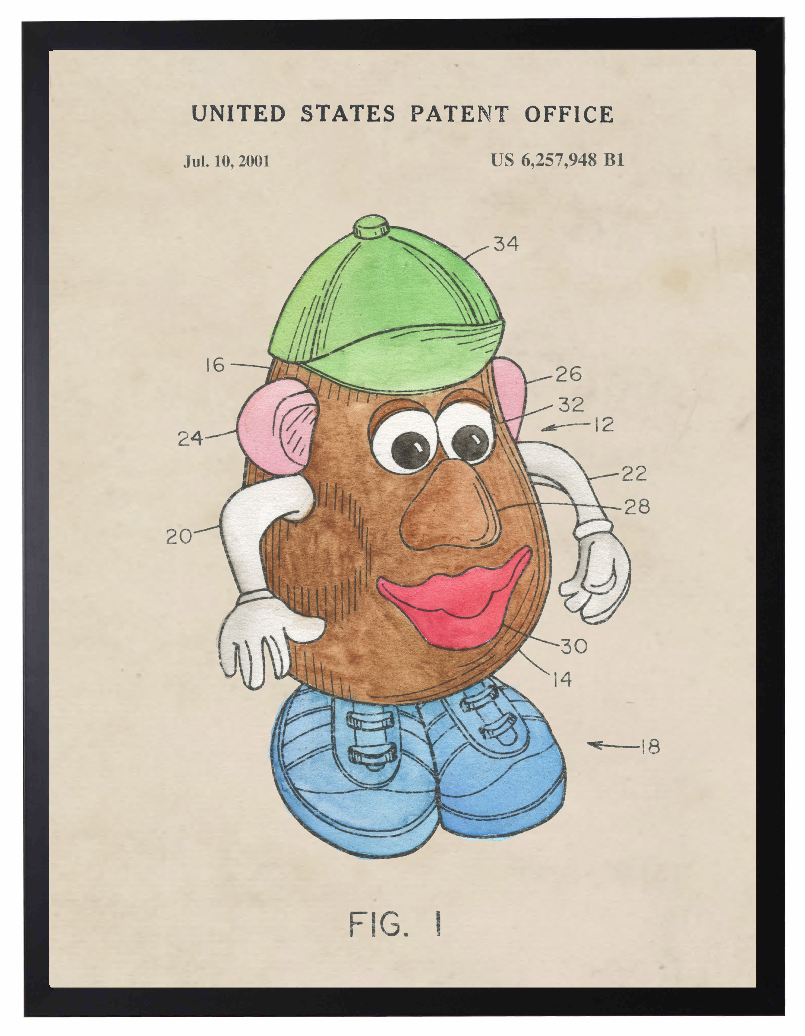 Mr. Potato Head Patent in Black Frame | Nordstrom