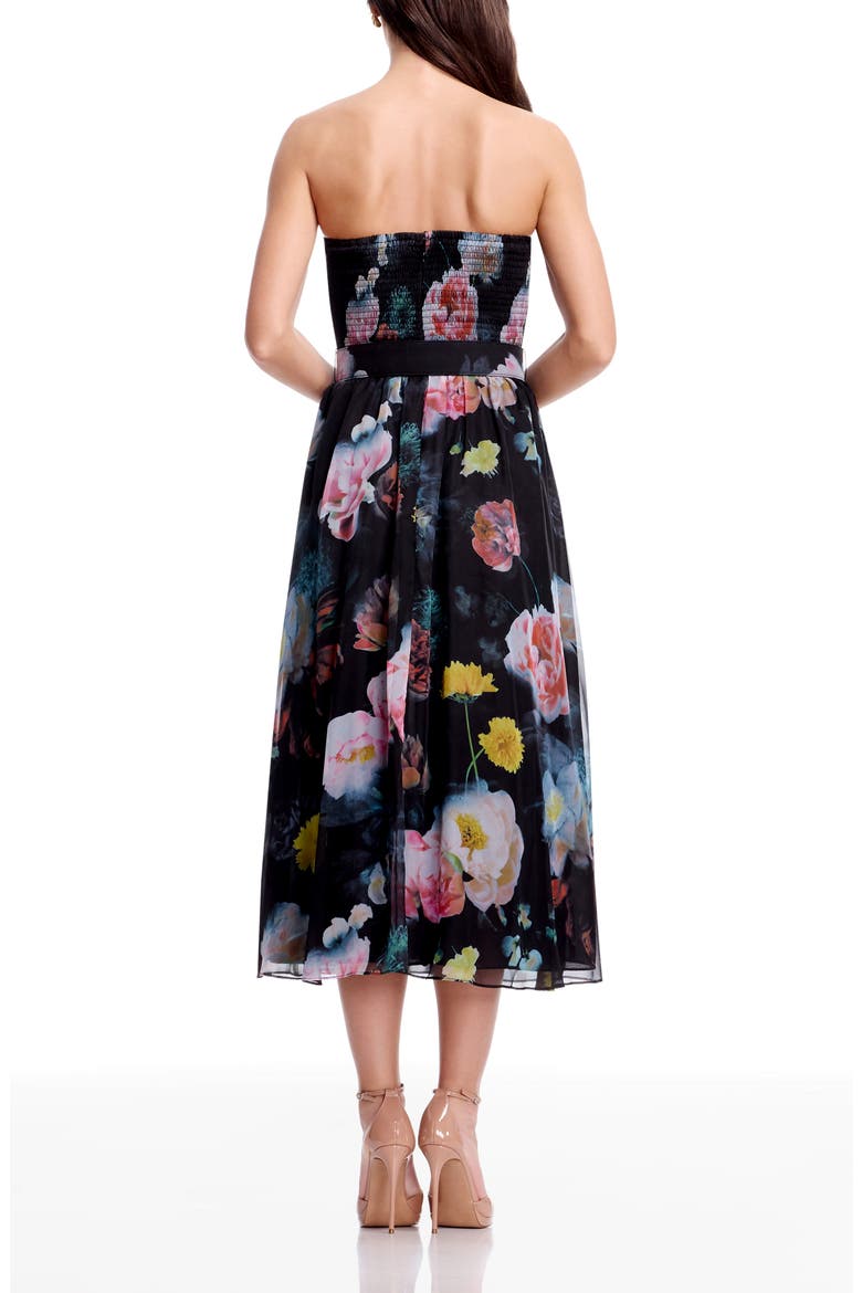 Jenny Floral Strapless Cocktail Dress, Alternate, color, BLACK MULTI