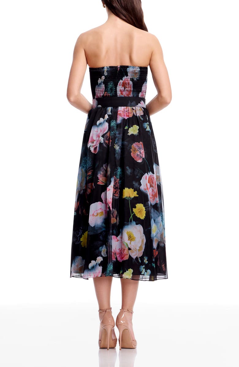 Dress the Population Jenny Floral Strapless Cocktail Dress, Alternate, color,