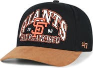 '47 Men's '47 Black/Brown San Francisco Giants Cooperstown Break Wood Suede Hitch Adjustable Hat