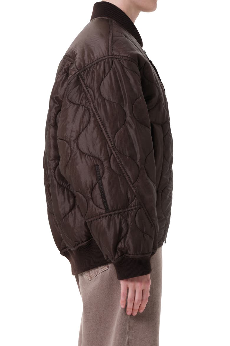 Isla Onion Quilted Bomber Jacket, Alternate, color, BOURBON DK CHOCOLATE BROWN