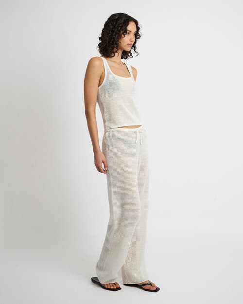Onia Linen Knit Drawstring Pant In White