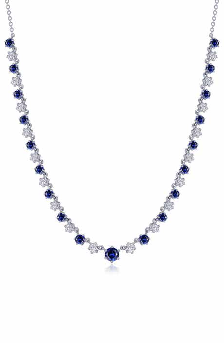 Kaleidoscope Lab Grown Sapphire & Simulated Diamond Necklace
