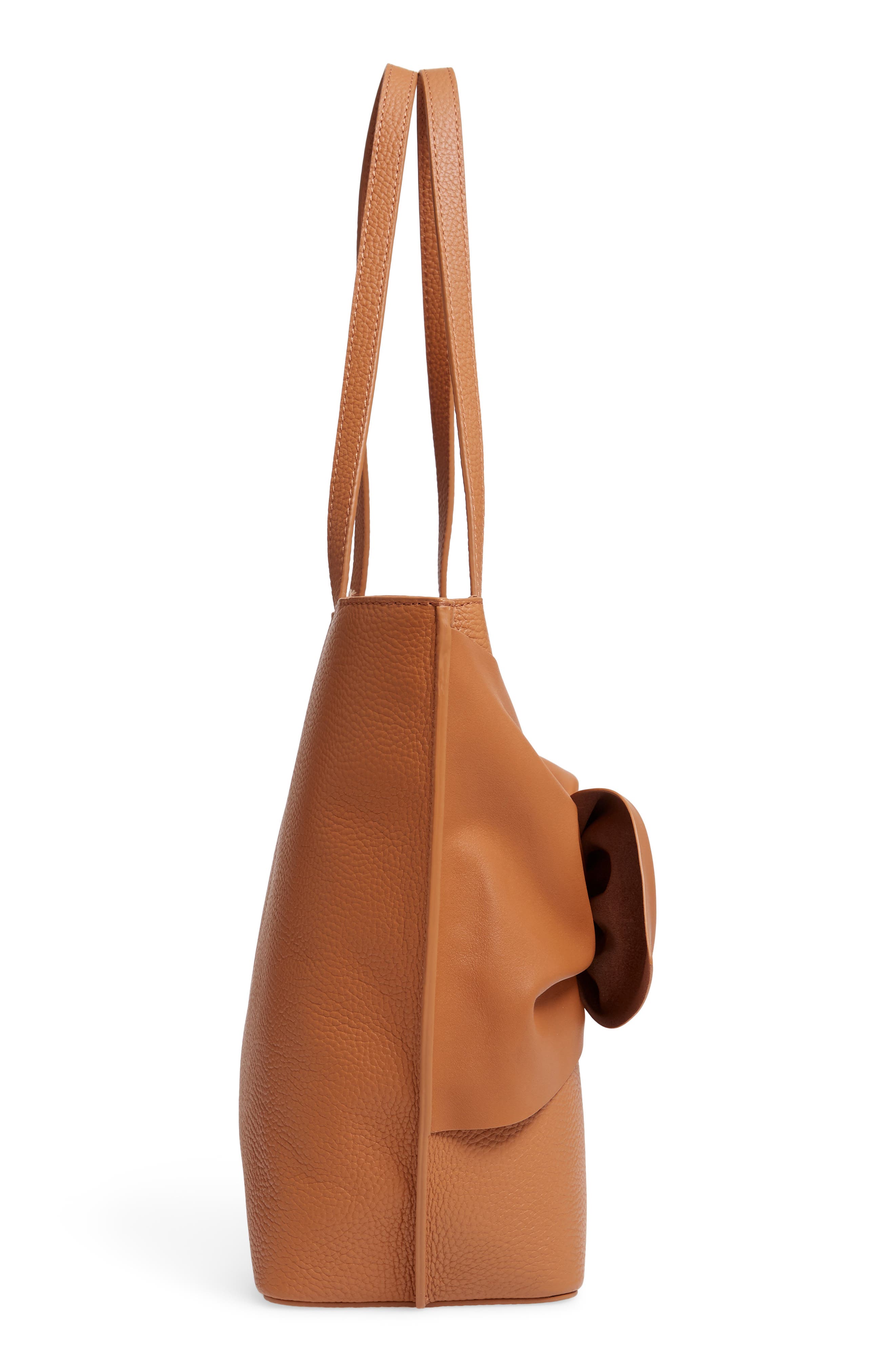 Diiana Soft Knot Detail Leather Shopper, Alternate, color, TAN