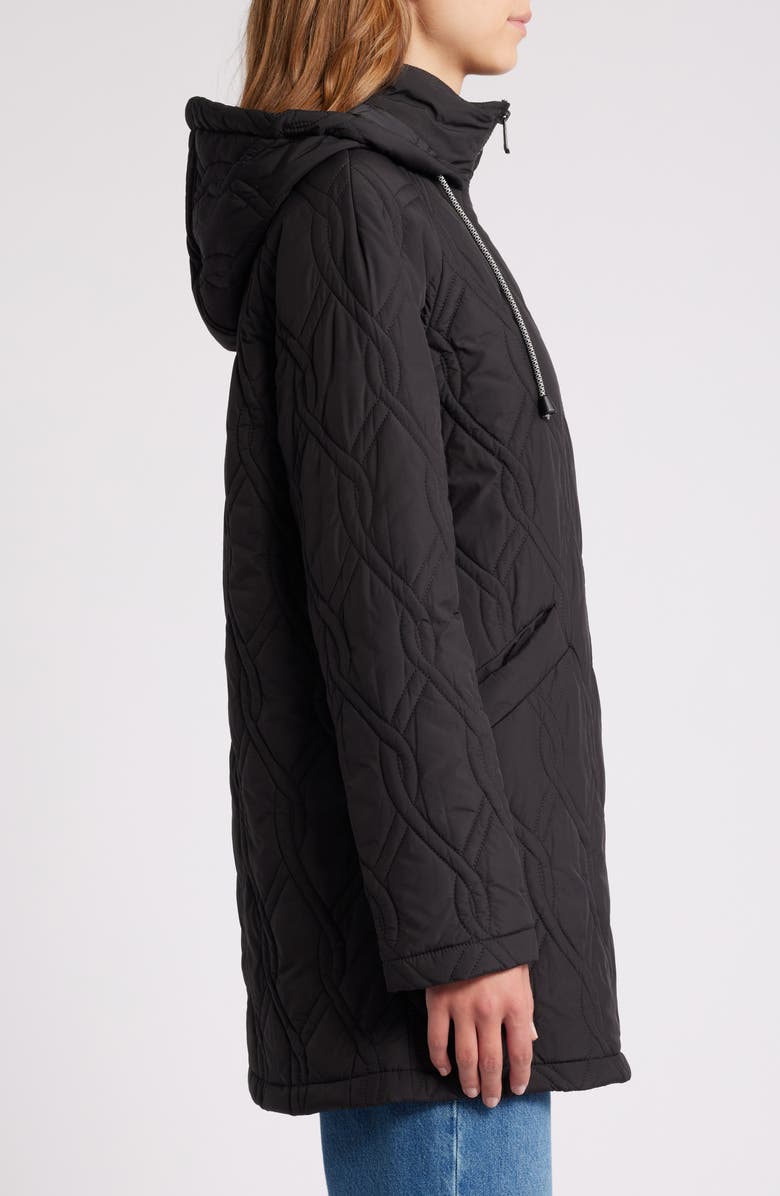 Bernardo Arboretum Onion Quilted Hooded Jacket, Alternate, color, 