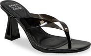CHASE AND CHLOE Translucent Strap Block Heel Sandal