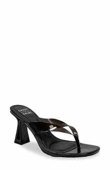 CHASE AND CHLOE Translucent Strap Block Heel Sandal