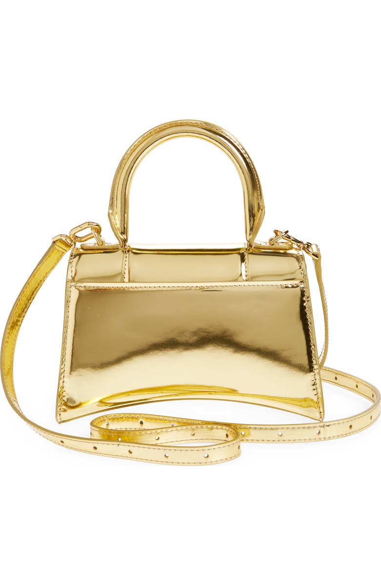 Balenciaga Extra Small Hourglass Top Handle Metallic Leather Bag, Alternate, color,