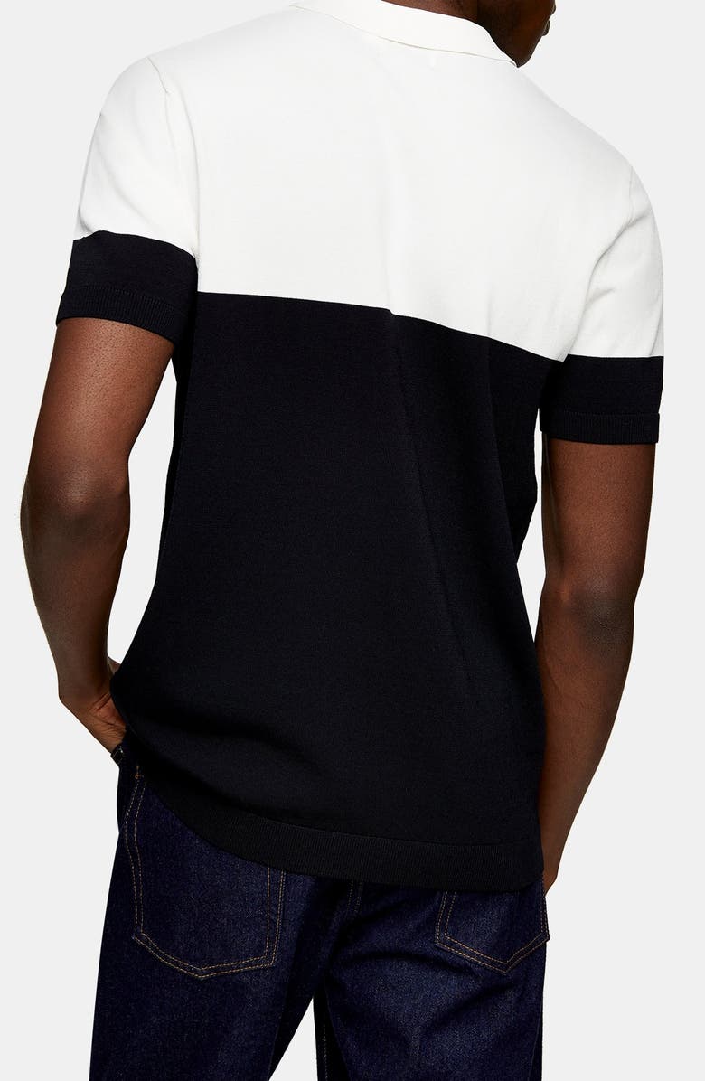 Topman Colorblock Polo Sweater, Alternate, color,
