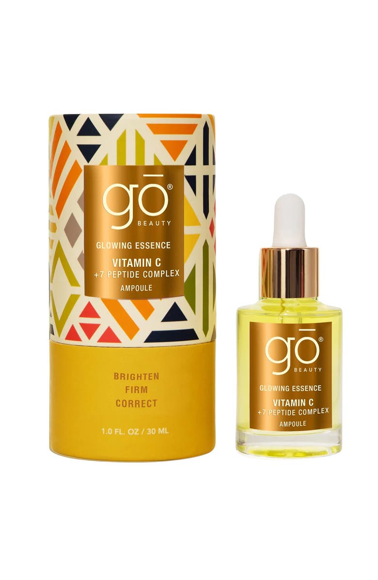 Go Beauty GLOWING ESSENCE - Vitamin C + 7 Peptides Complex, Day Serum 1oz, Main, color, 